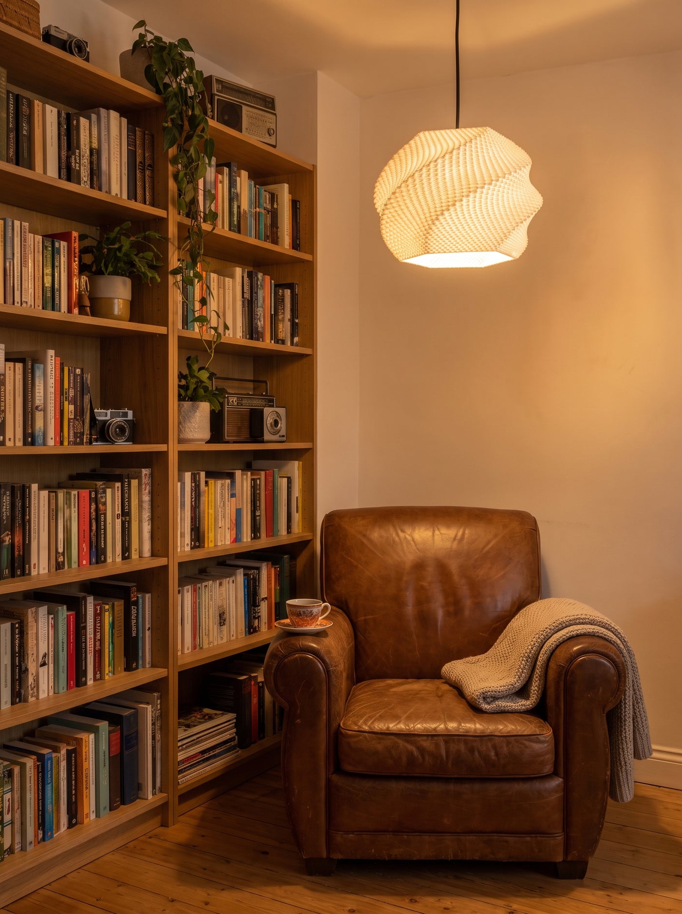 Helix Twist 3D Printed Pendant Lamp | Modern Designer Hanging Ceiling Light | Scandinavian Chandelier | PLA Lampshade