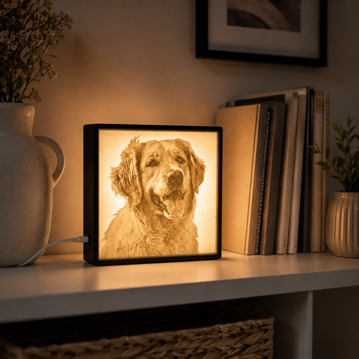 Custom Pet LED Photo Lithophane | 3D Printed | Home Décor | Ambient Night Light