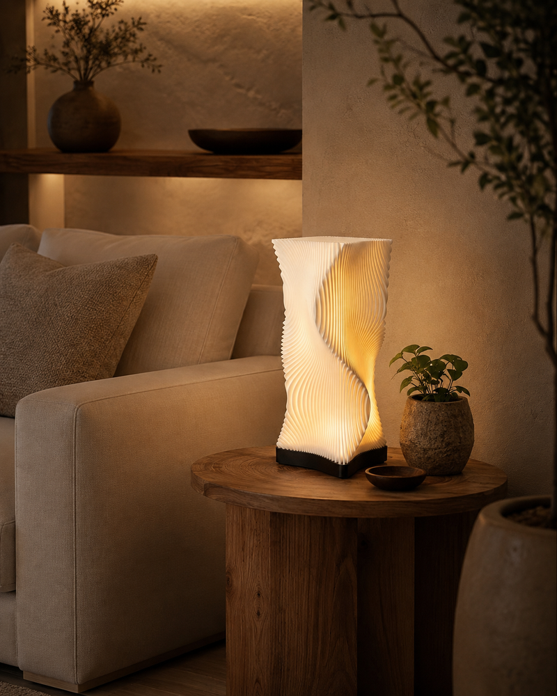 Helix LED Table Lamp | 3D Printed Miniature table Lamp | Home Décor | Ambient Night Light