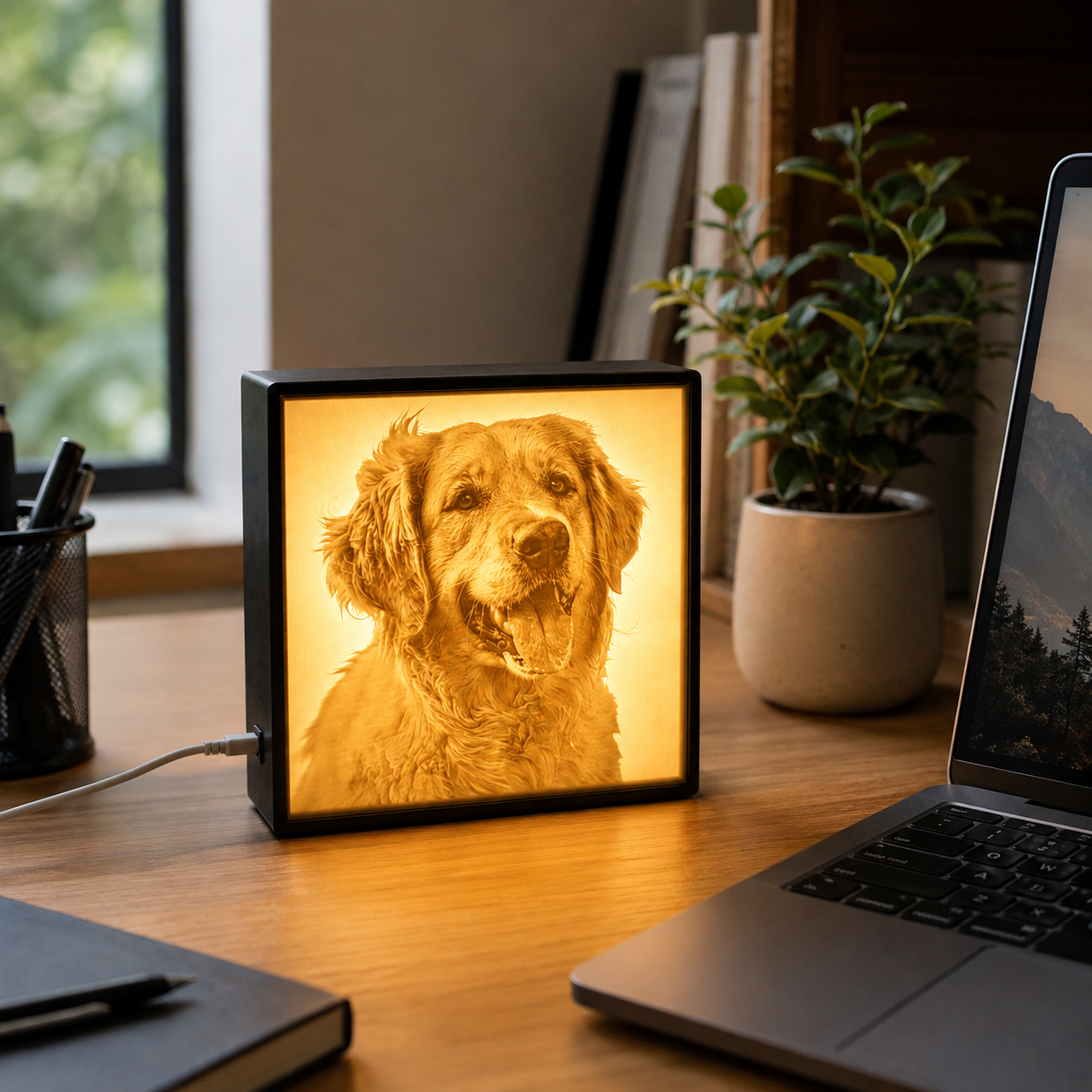 Custom Pet LED Photo Lithophane | 3D Printed | Home Décor | Ambient Night Light