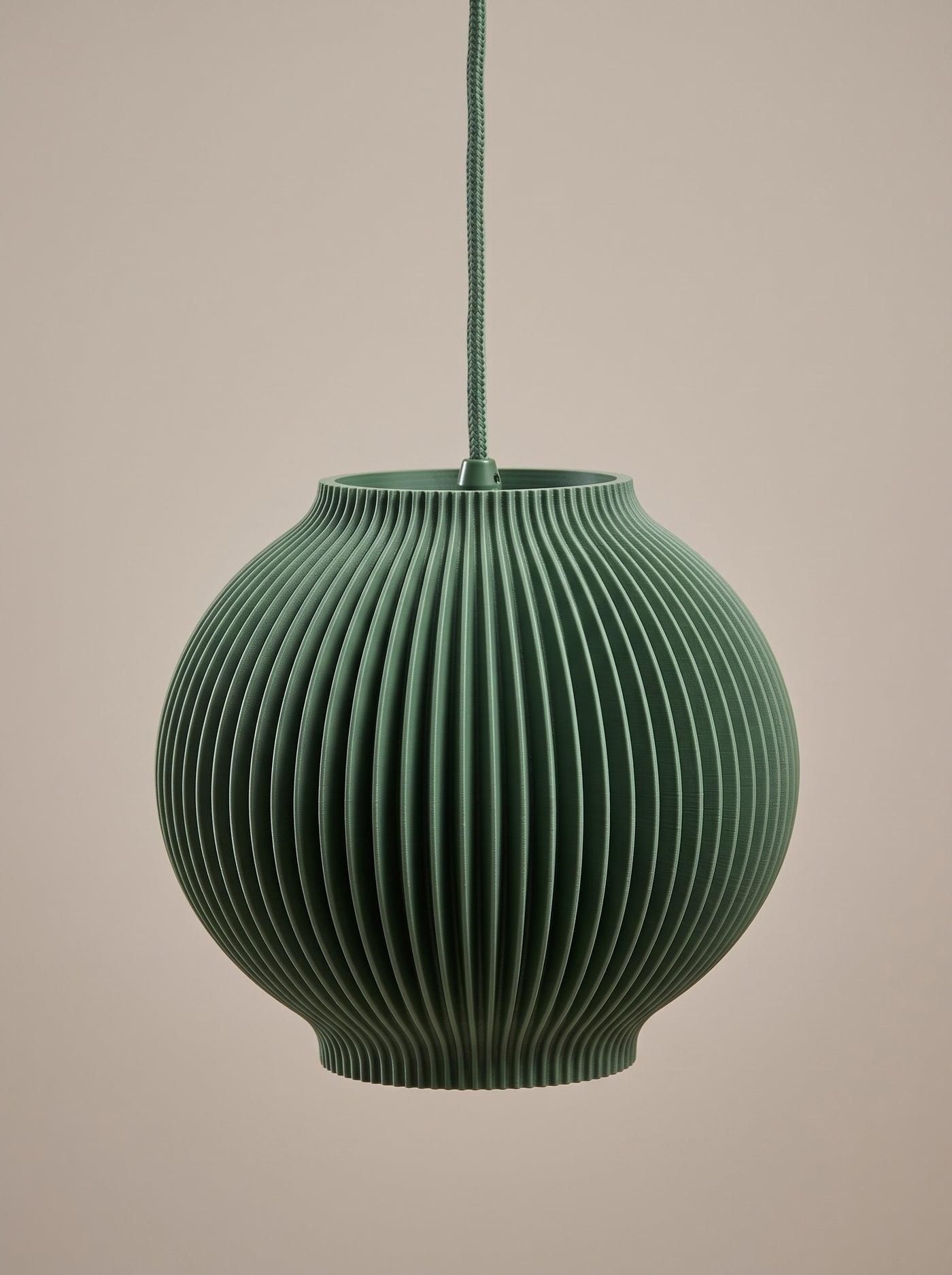 3D Printed Ribbed Hanging Pendant Light Shade | Modern Scandinavian Ceiling Lamp | Minimalist Home Lighting