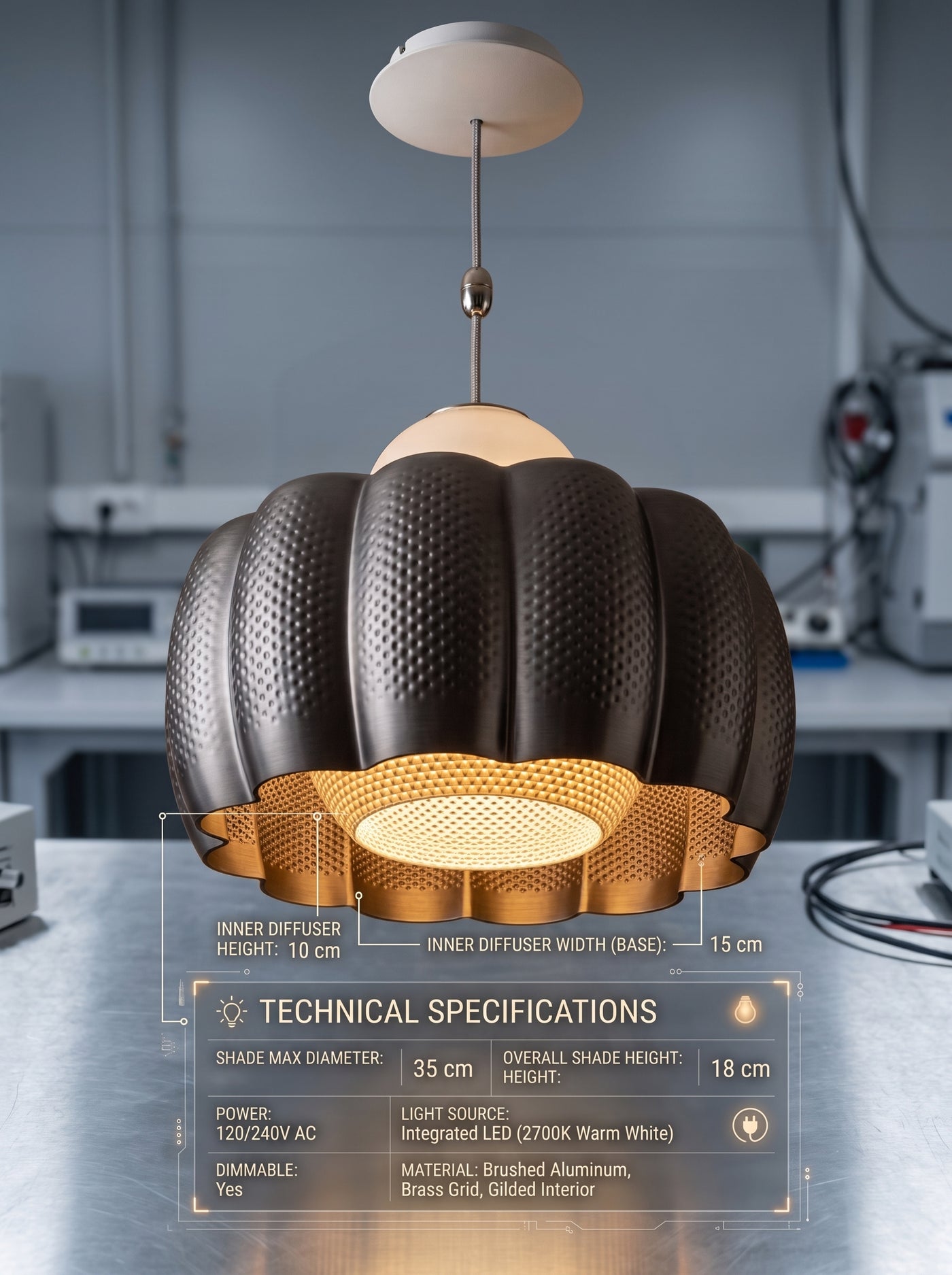 Lotus Dome 3D Printed Pendant Lamp | Modern Designer Hanging Ceiling Light | Scandinavian Decorative Chandelier | Matte PLA Lampshade
