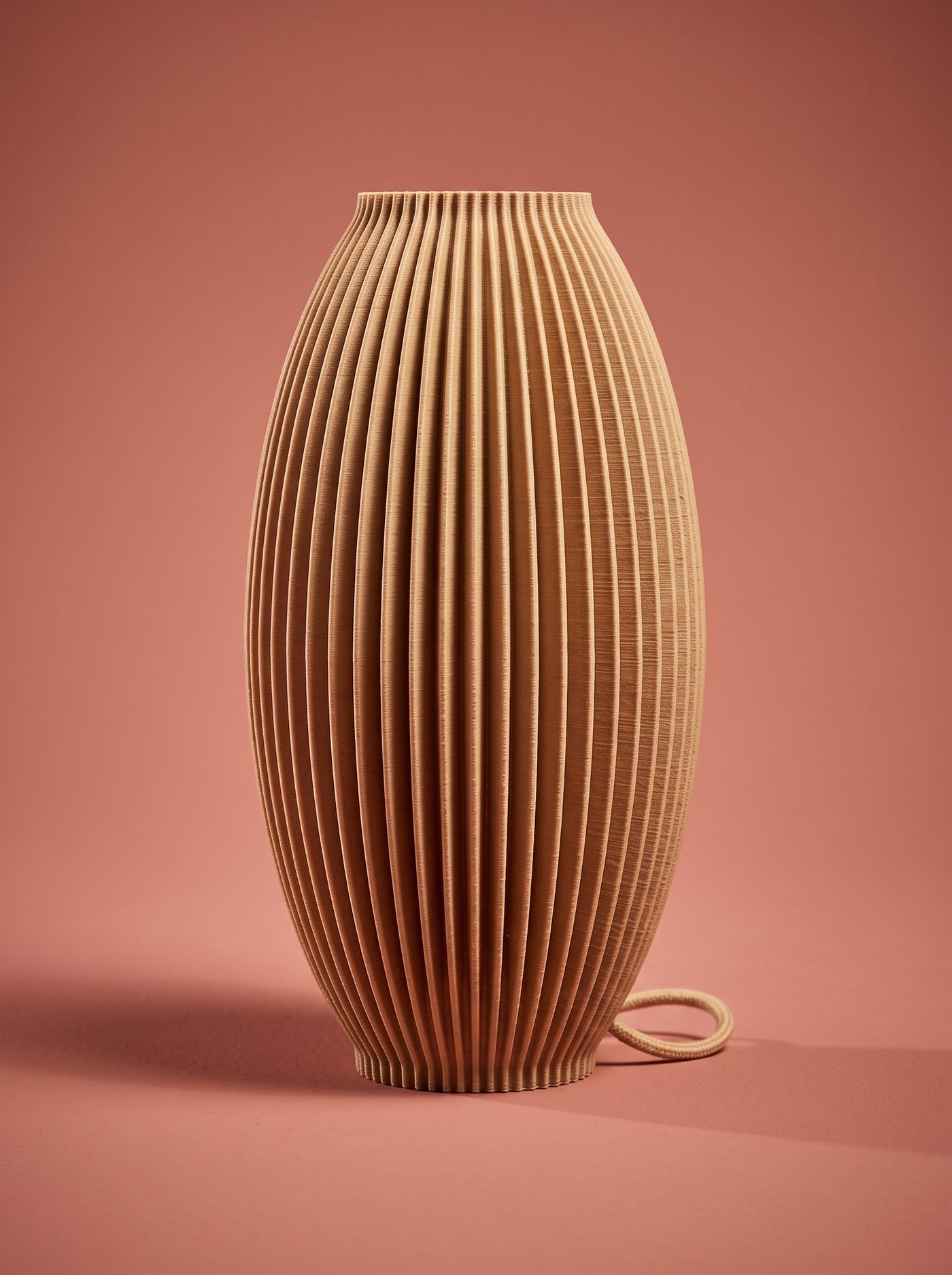 3D Printed Ribbed Hanging Pendant Light Shade | Modern Scandinavian Ceiling Lamp | Minimalist Home Lighting