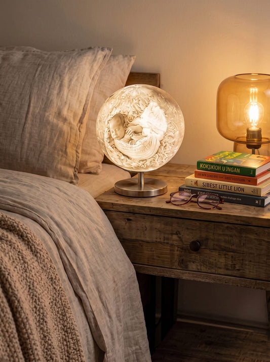 Personalized 3D Printed Moon Lamp | Custom Photo Lithophane LED Night Lamp | USB Touch Control | Unique Gift