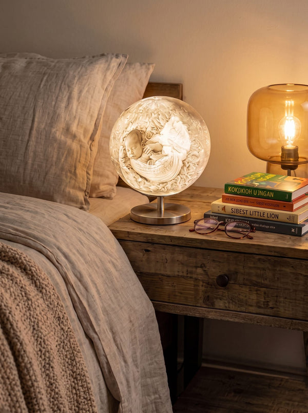 Personalized 3D Printed Moon Lamp | Custom Photo Lithophane LED Night Lamp | USB Touch Control | Unique Gift