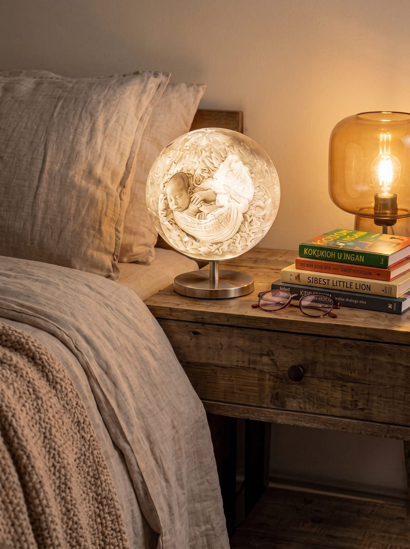 Personalized 3D Printed Moon Lamp | Custom Photo Lithophane LED Night Lamp | USB Touch Control | Unique Gift