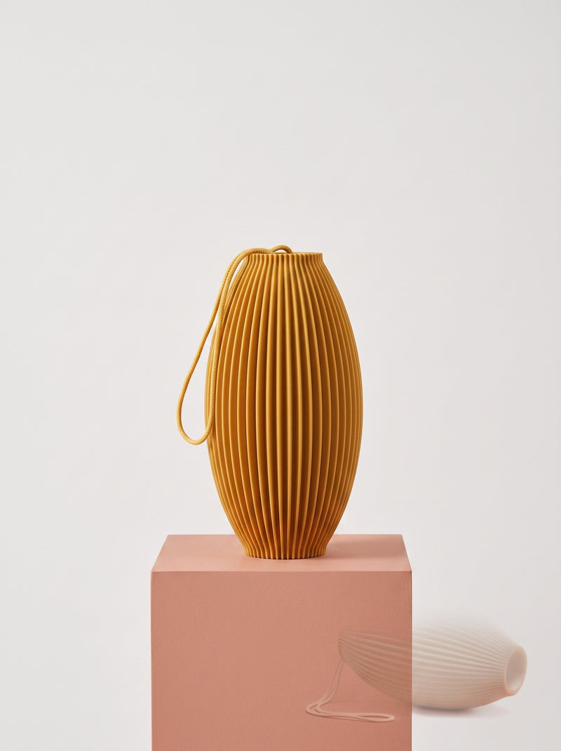 3D Printed Ribbed Hanging Pendant Light Shade | Modern Scandinavian Ceiling Lamp | Minimalist Home Lighting