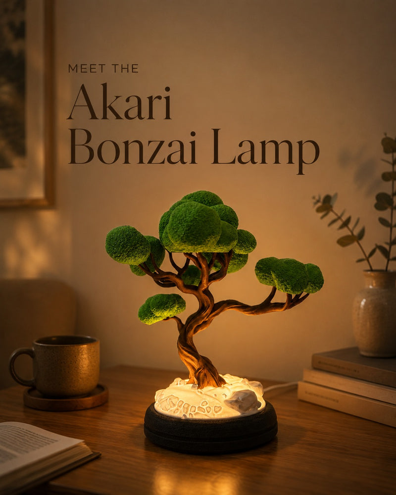 Bonsai Tree LED Table Lamp | 3D Printed Miniature Tree Lamp | Japanese Zen Home Décor | Ambient Night Light