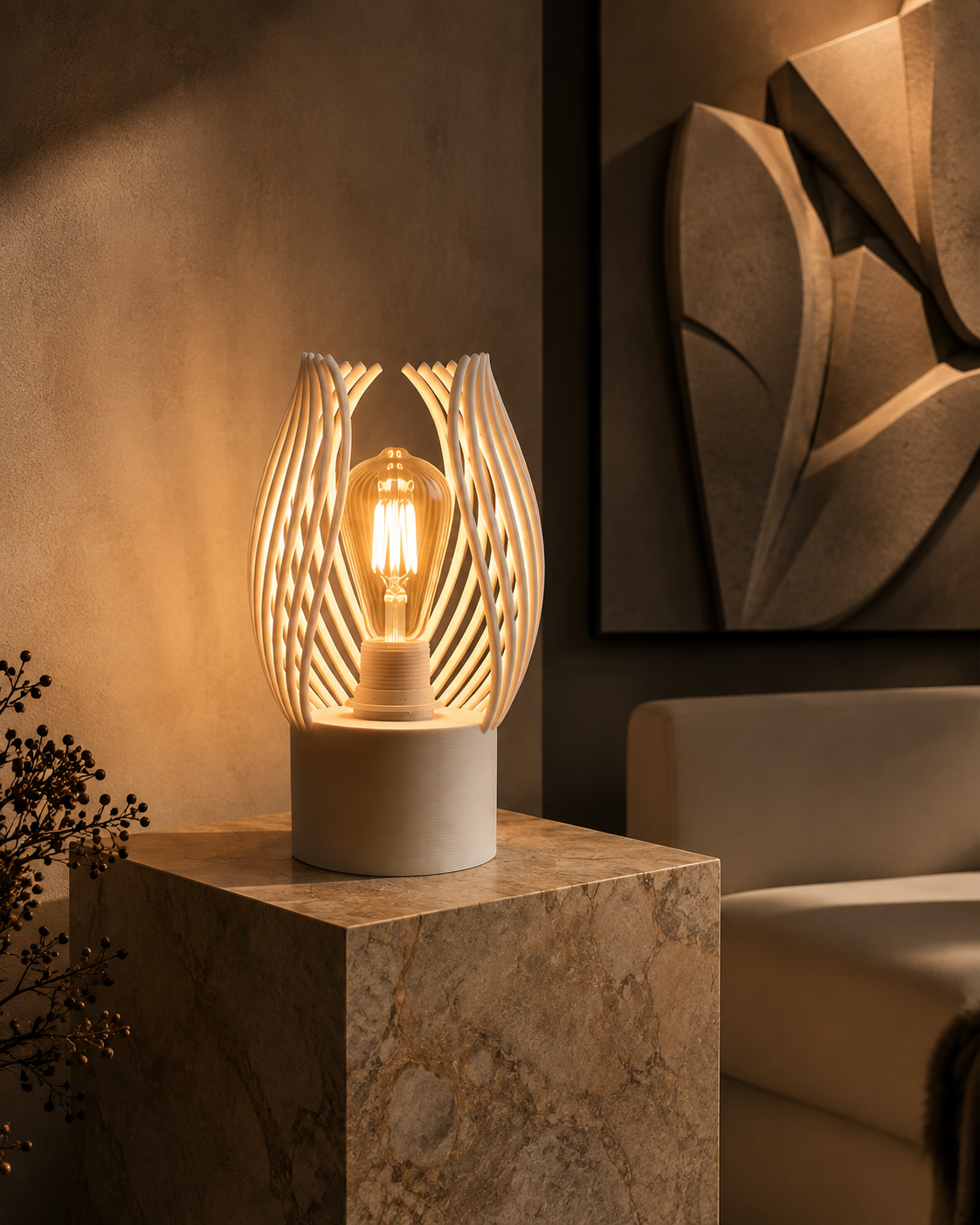 Halo Cage LED Table Lamp | 3D Printed Miniature table Lamp | Home Décor | Ambient Night Light