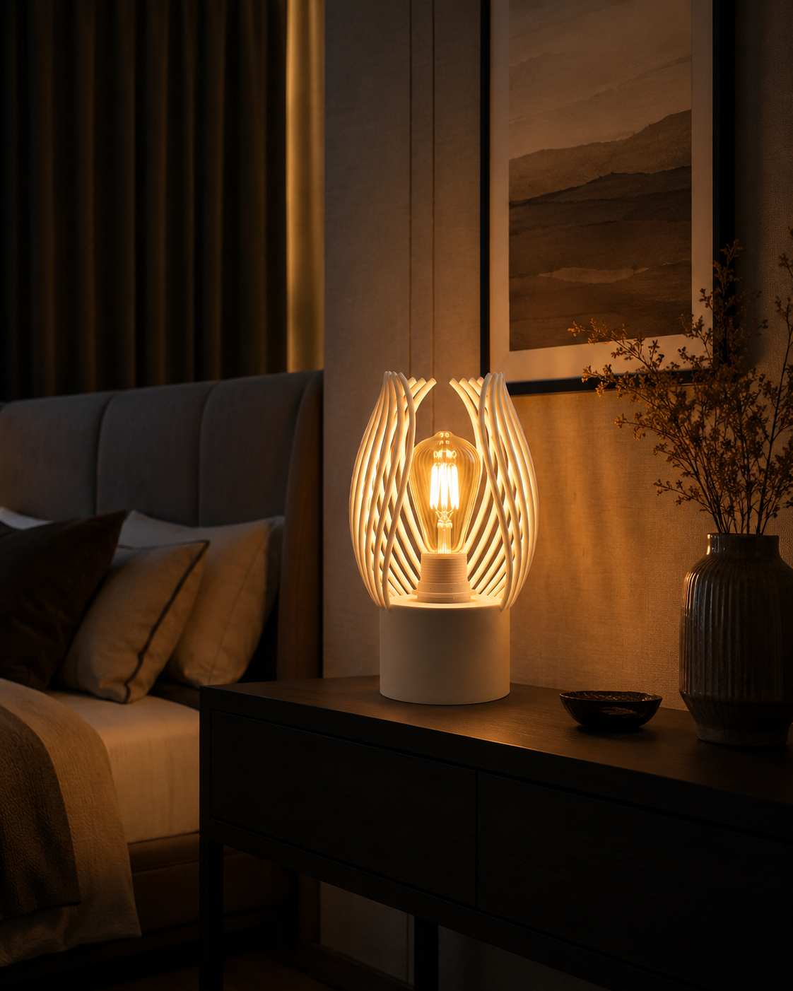 Halo Cage LED Table Lamp | 3D Printed Miniature table Lamp | Home Décor | Ambient Night Light
